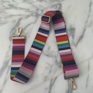 Detachable bag strap in rainbow stripe